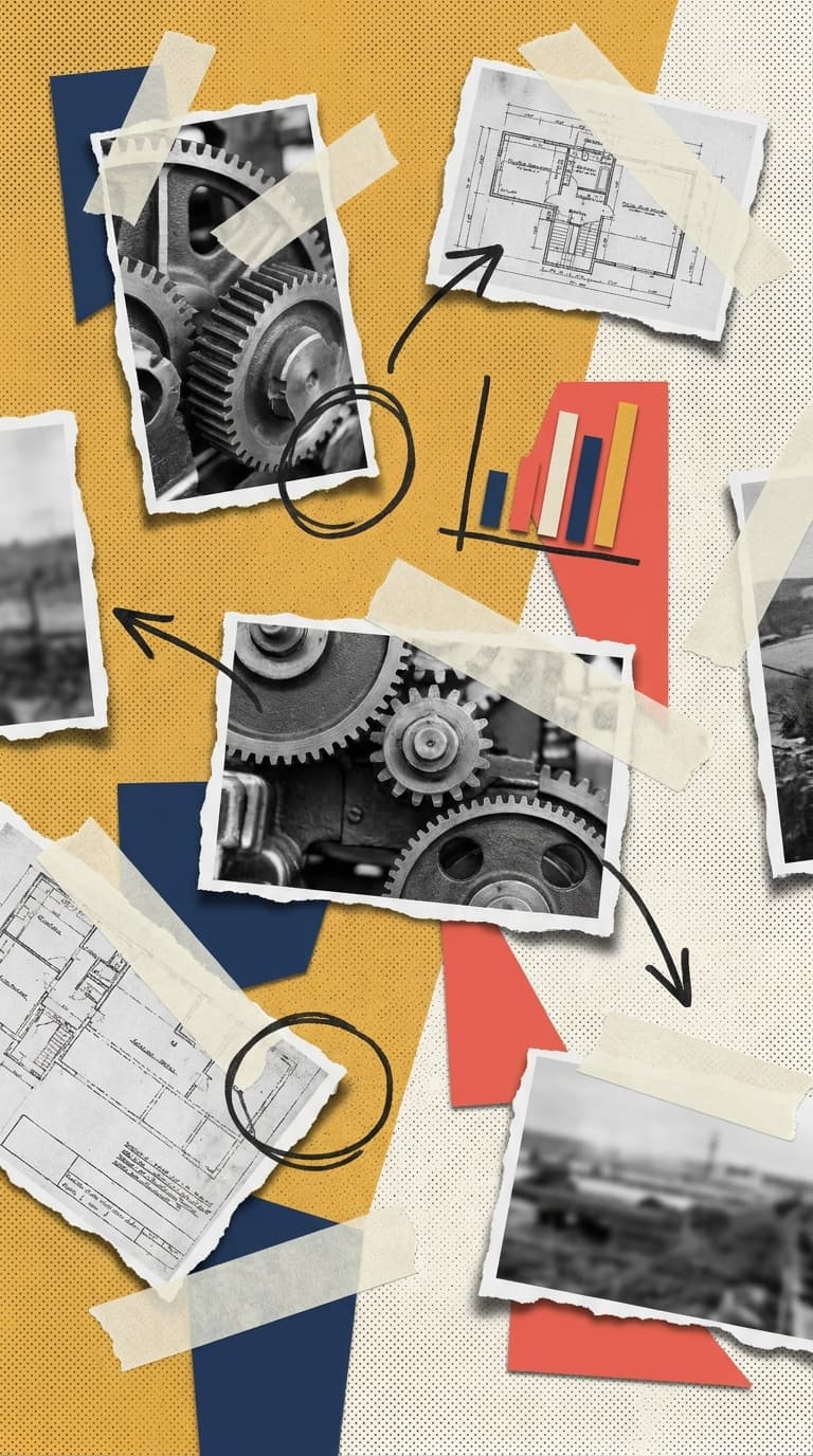 Editorial collage style reference