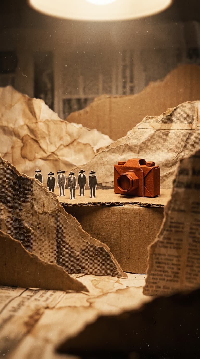 Paper diorama documentary style reference