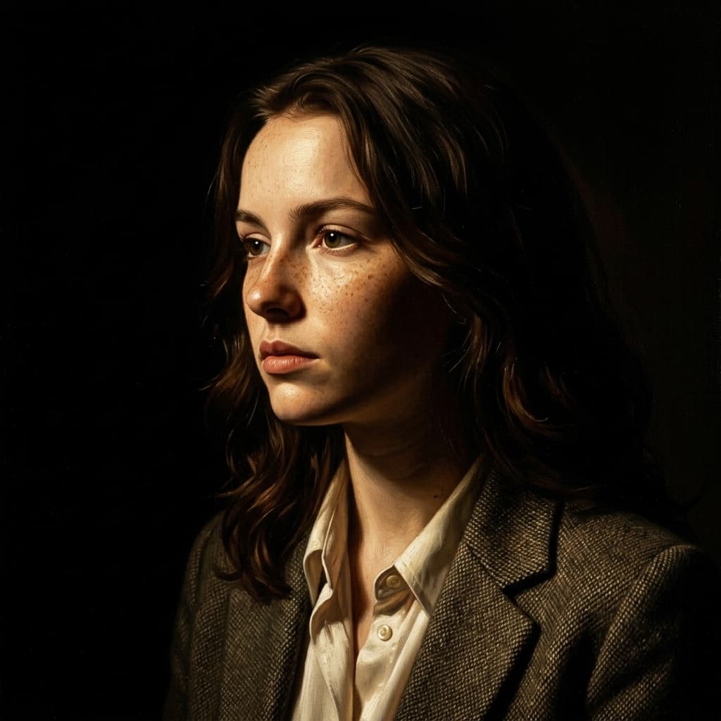 Chiaroscuro Profile Portrait AI headshot style