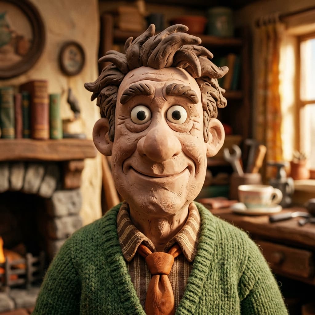 Claymation Portrait AI headshot style