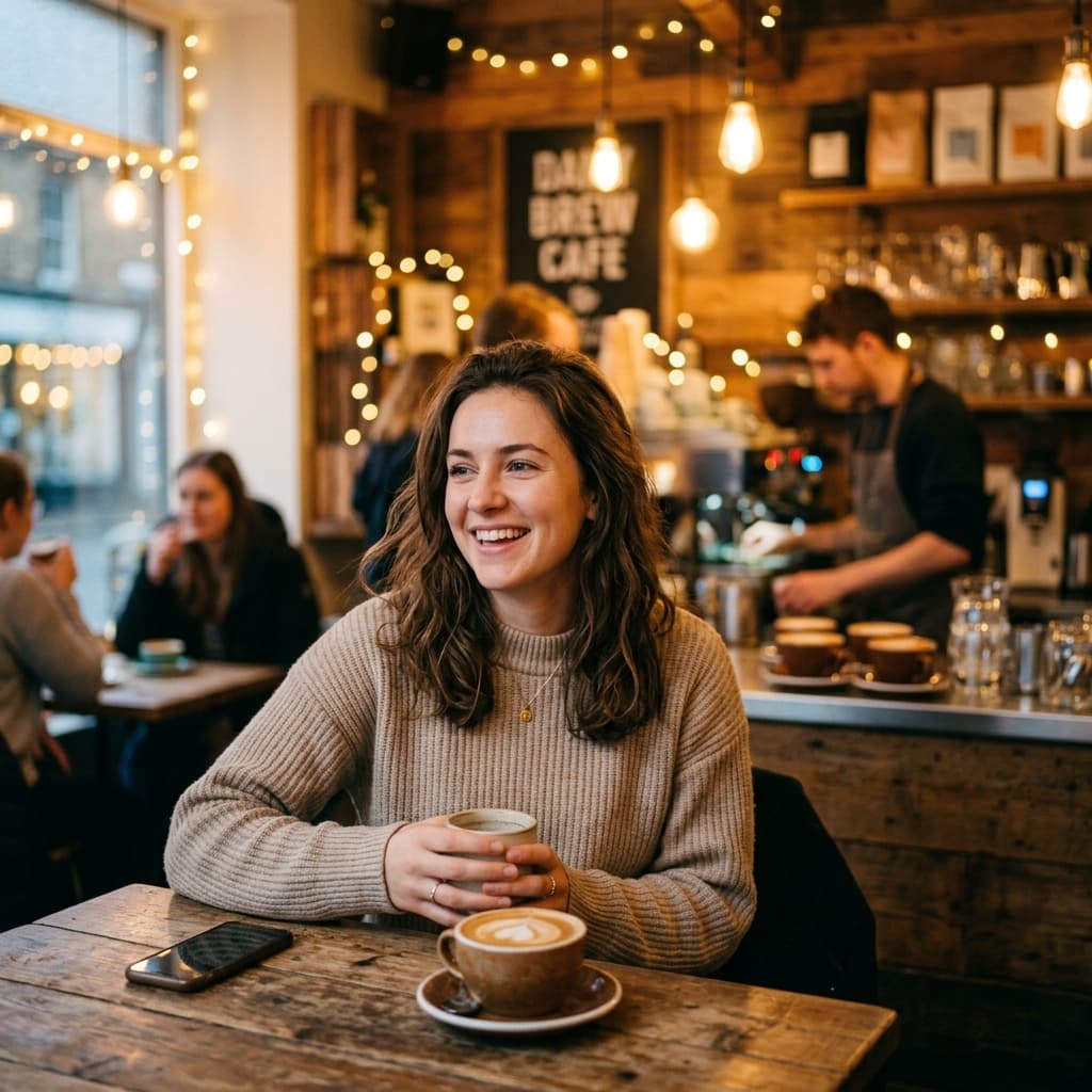Coffee Shop Portrait AI headshot style