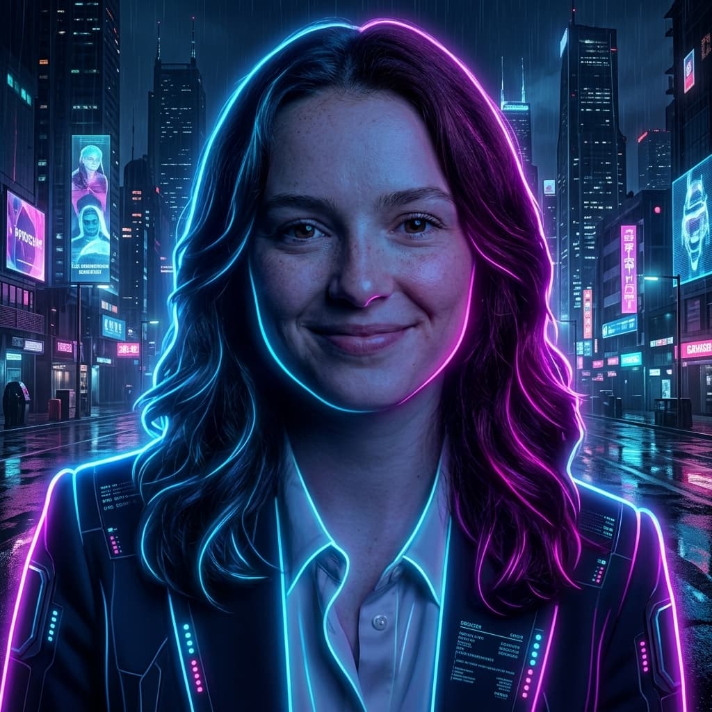 Cyberpunk Neon Silhouette AI headshot style