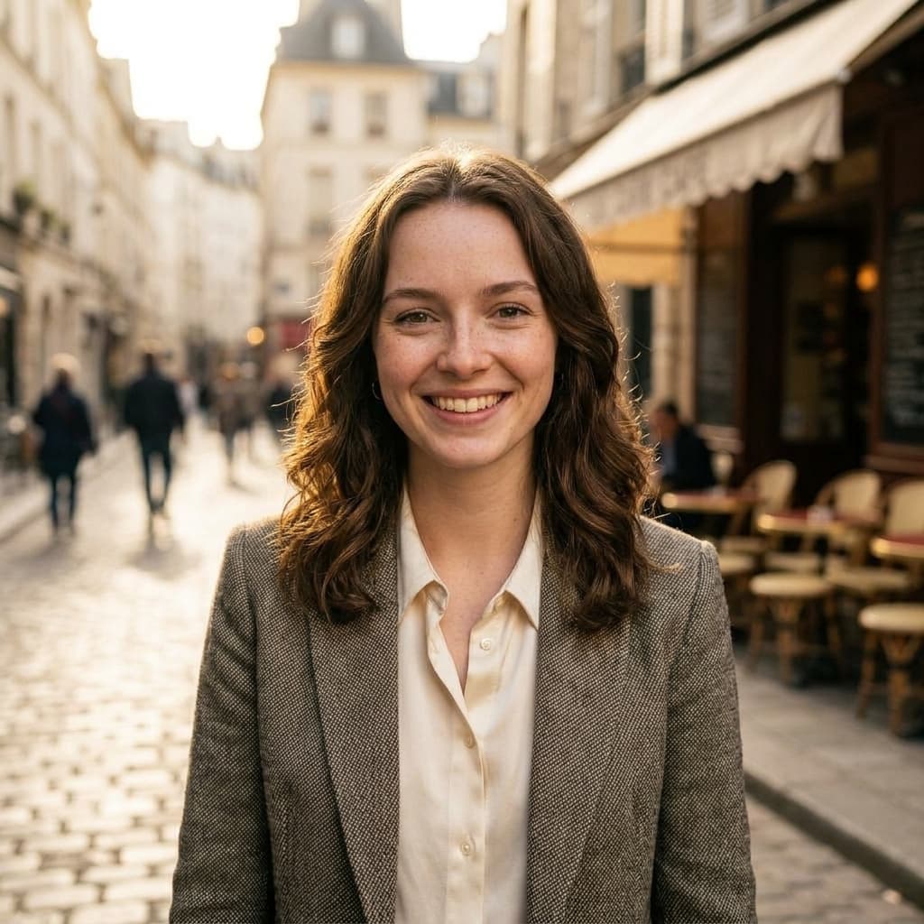 European Street Candid AI headshot style