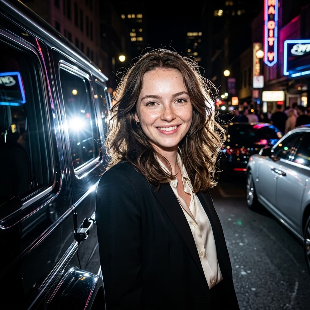 Flash Car Nightlife AI headshot style