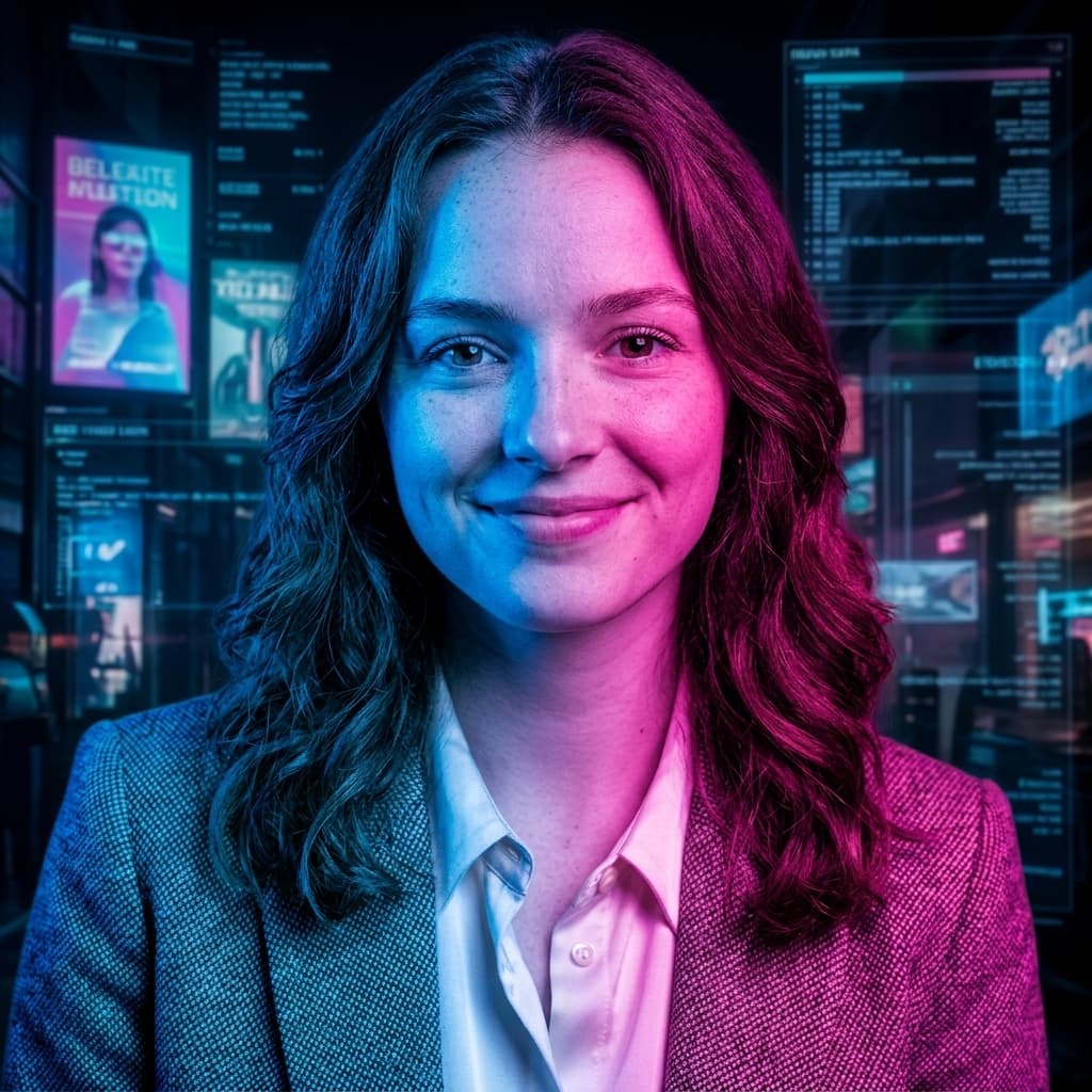 Neon Dual-Tone AI headshot style