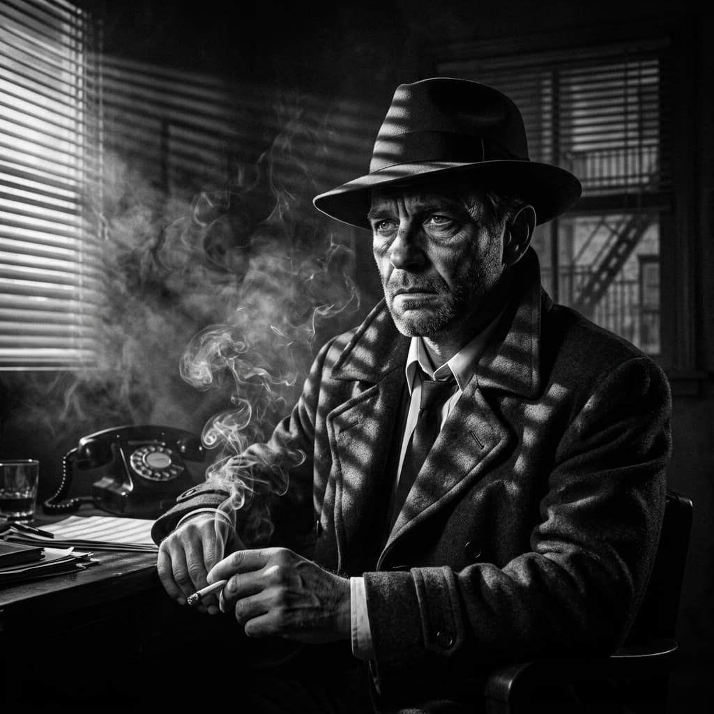 Noir Film Portrait AI headshot style