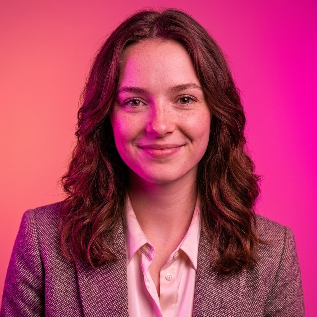 Pink Neon Gradient AI headshot style