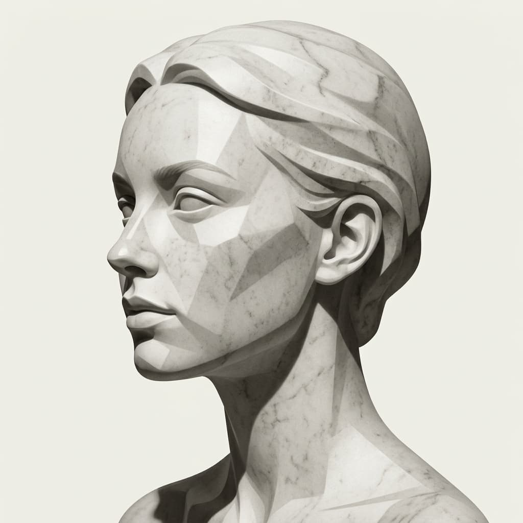 Sculptural Silhouette Portrait AI headshot style