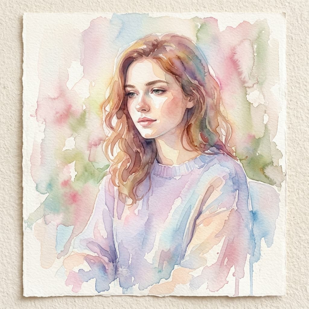Watercolor Portrait AI headshot style