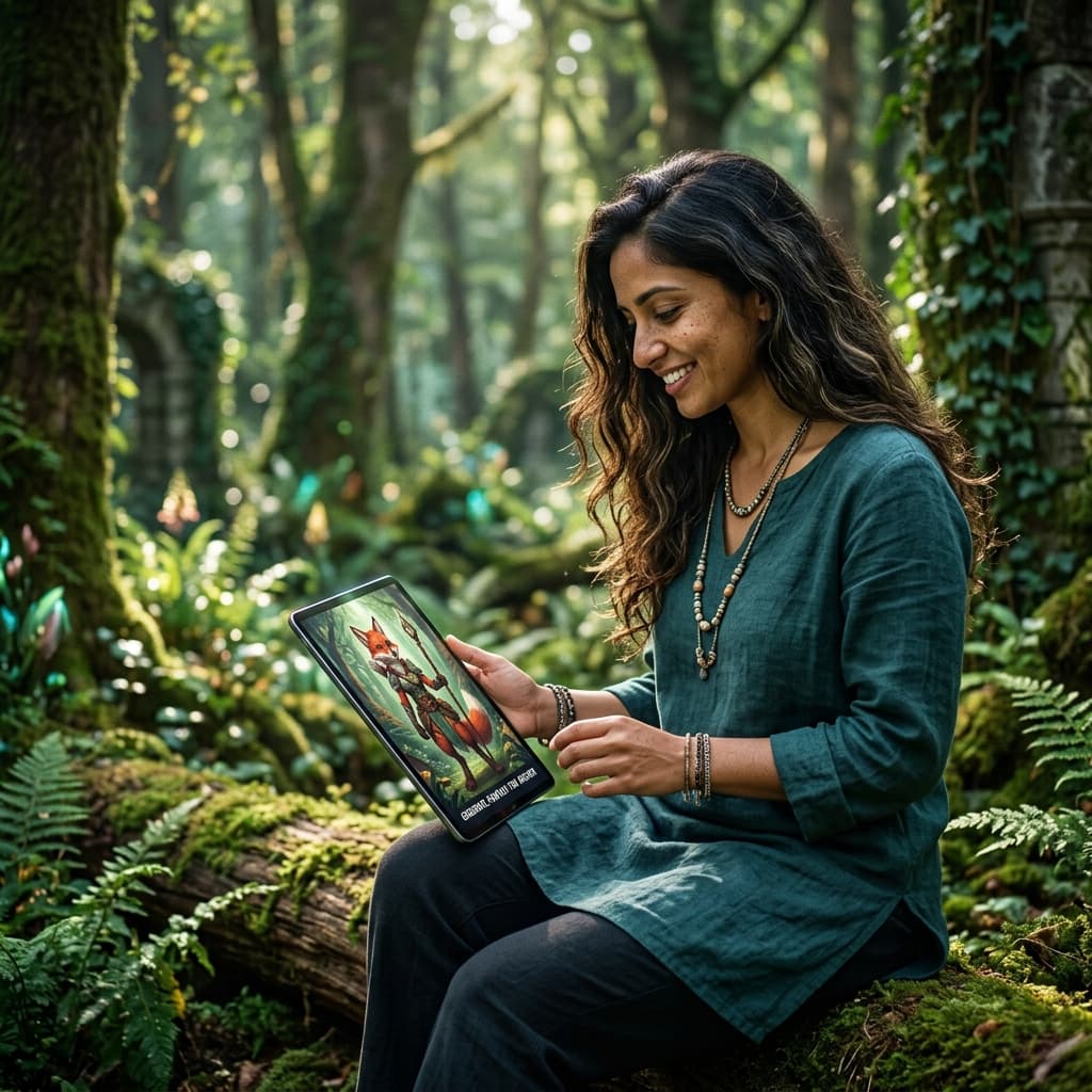 Fantasy forest Furry character portraits example