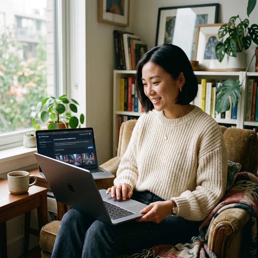 Candid lifestyle AI photography portraits example