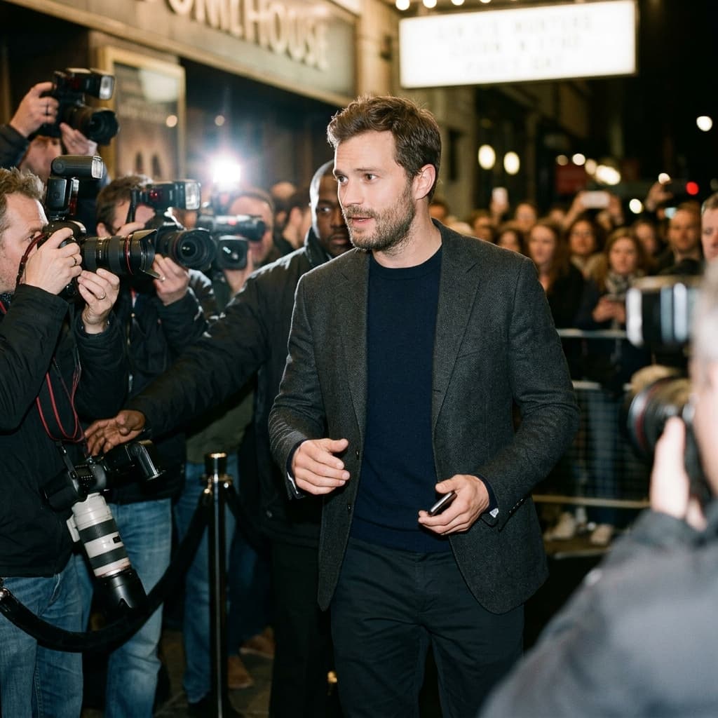 Paparazzi arrival Celebrity portraits example