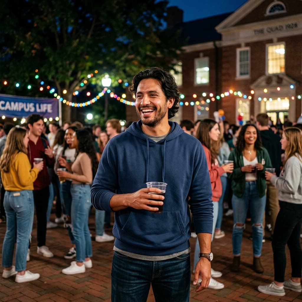 Campus night College party photos example