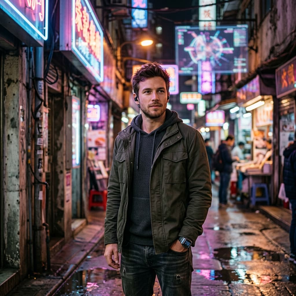 Neon alley Cyberpunk portraits example