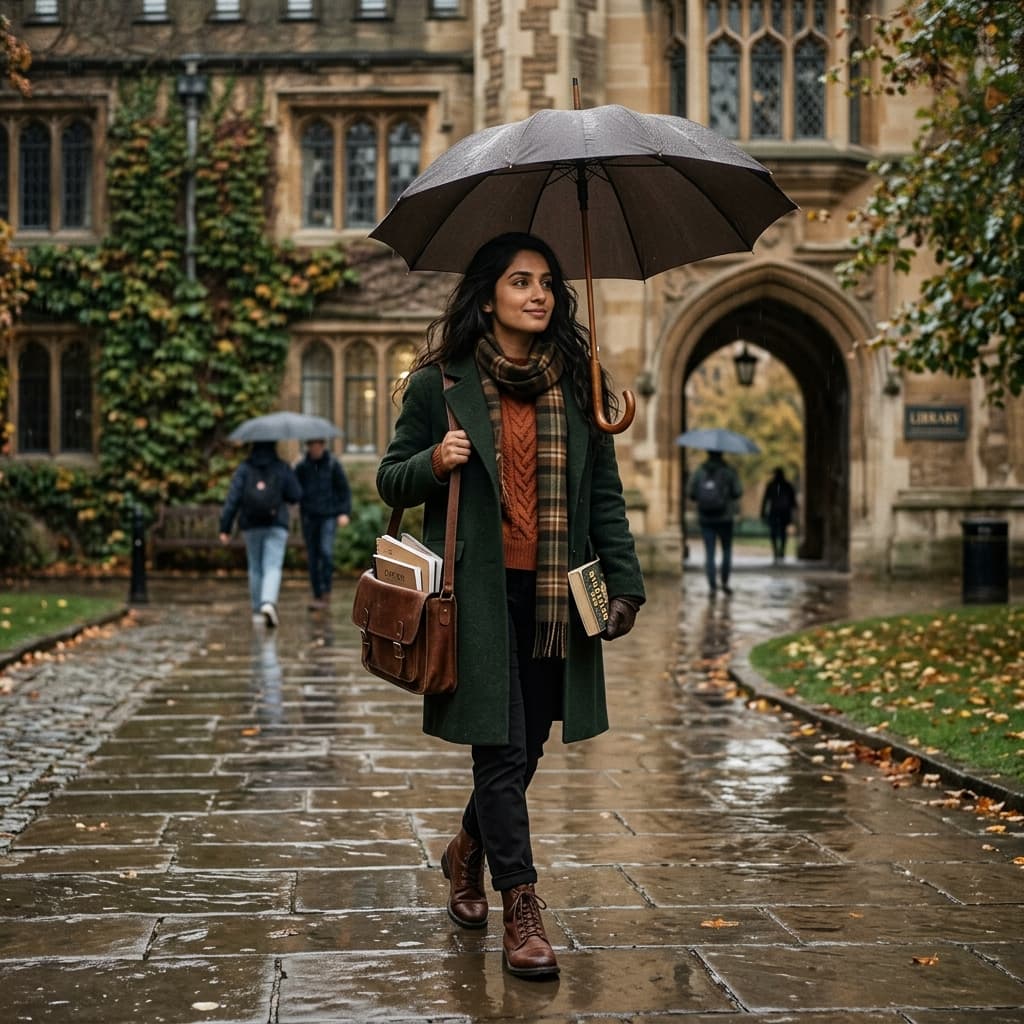Rainy campus Dark academia photos example