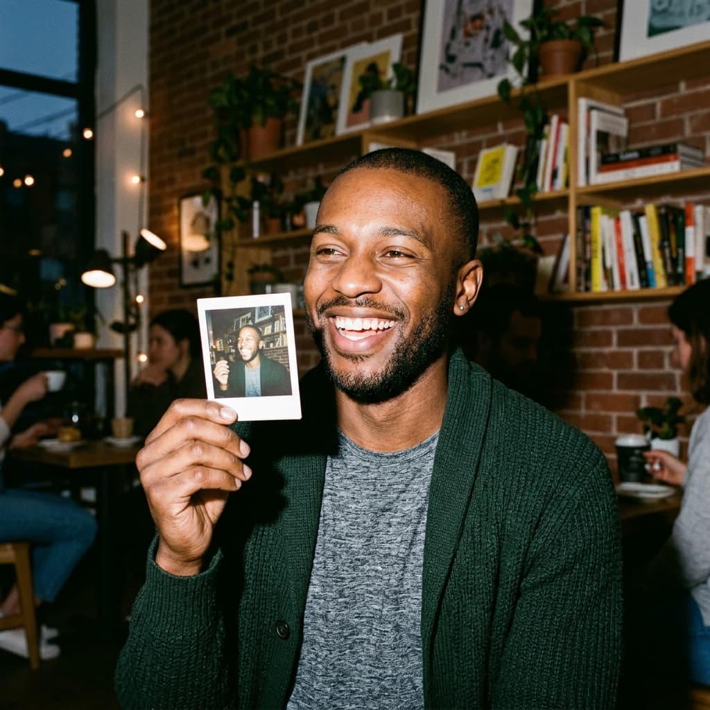 Direct flash Instant camera photos example