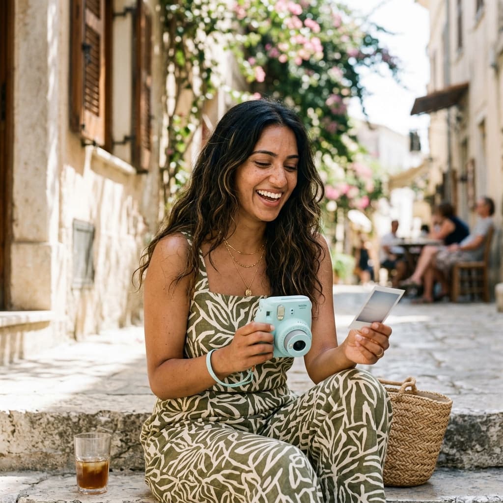 Summer candid Instant camera photos example