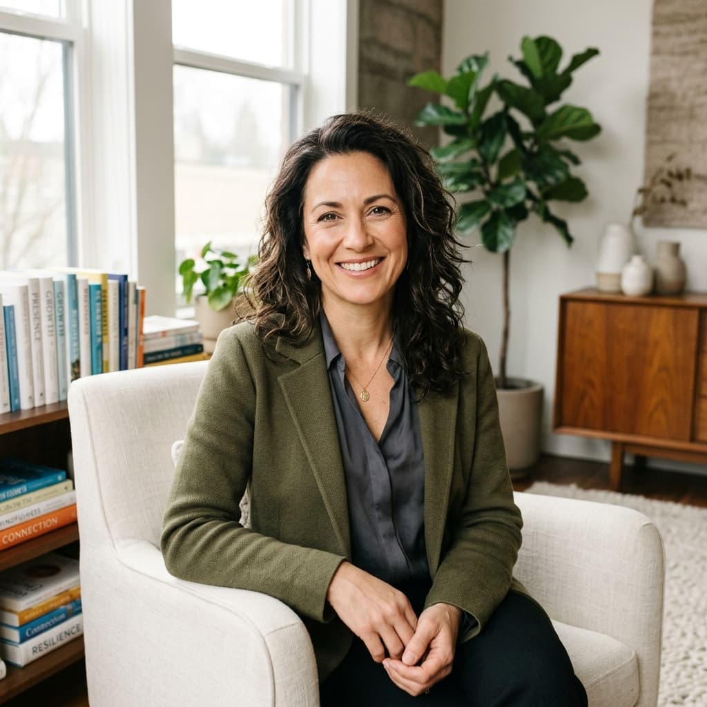 Warm studio Life coach headshots example