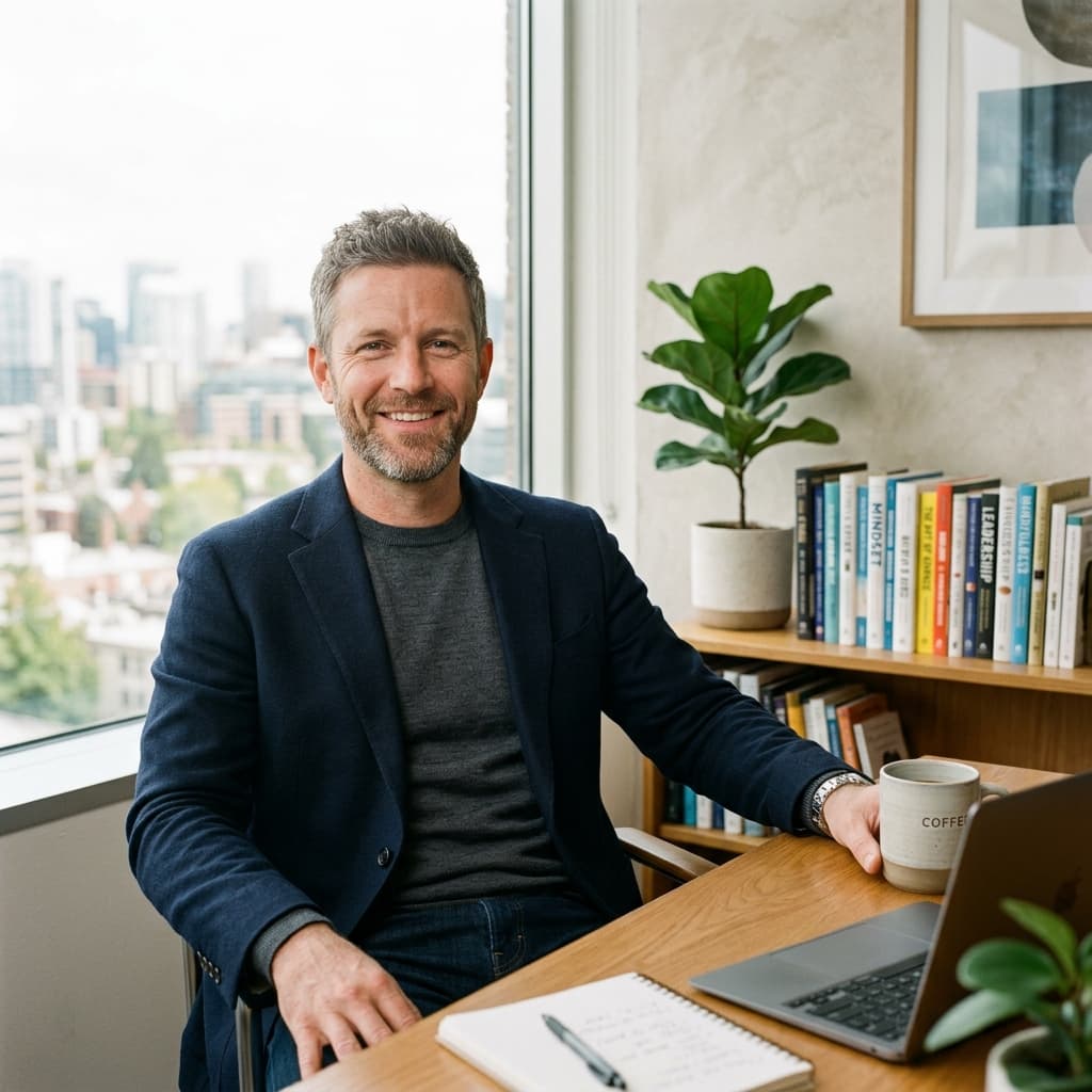 Bright office Life coach headshots example