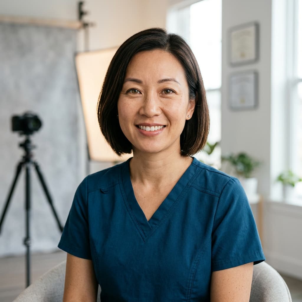 Clean studio Nurse headshots example