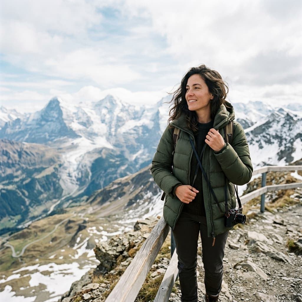 Alpine overlook Puffer jacket photos example