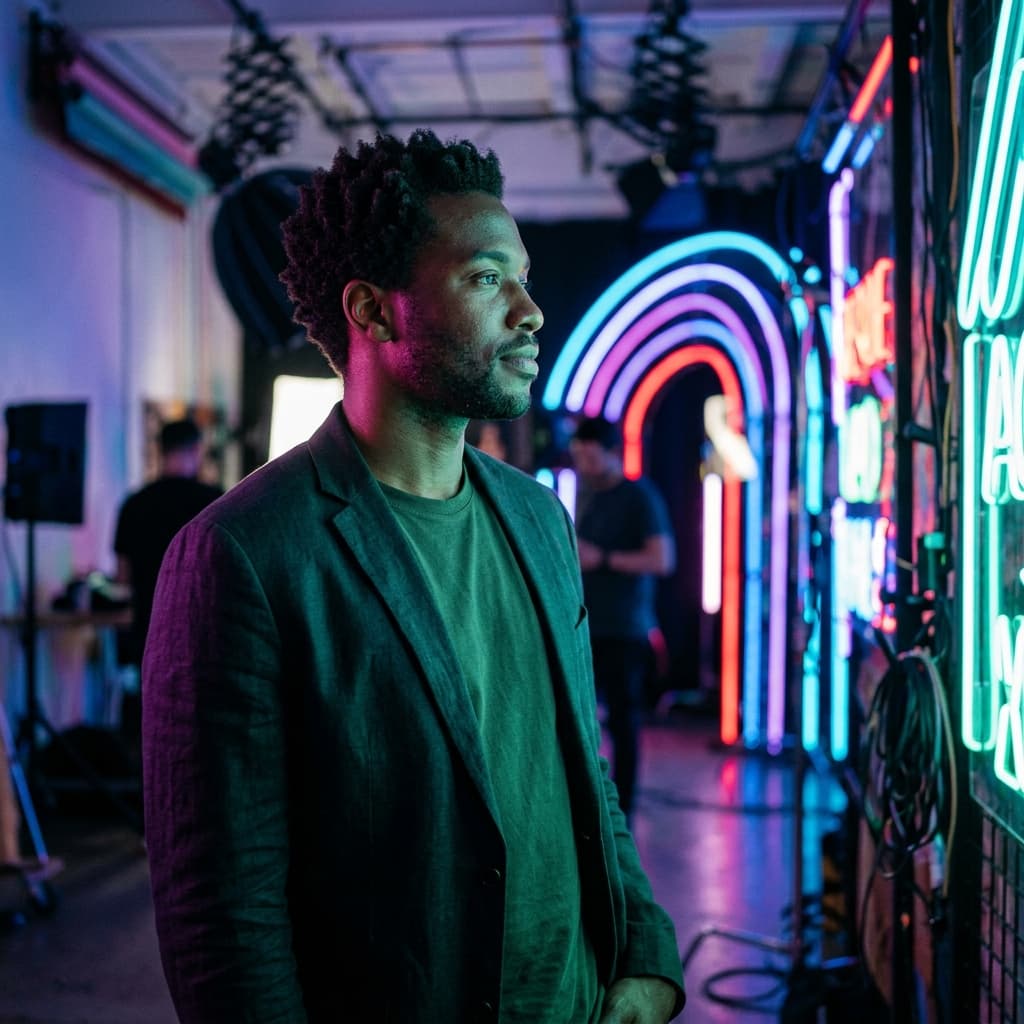Neon profile RGB portraits example
