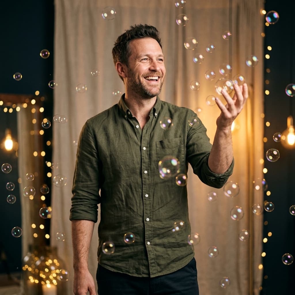 Studio shimmer Bubble portraits example