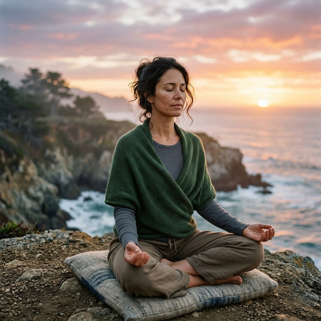 Meditation sunrise Spiritual portraits example