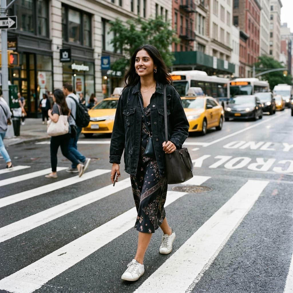 Downtown crosswalk Street style photos example