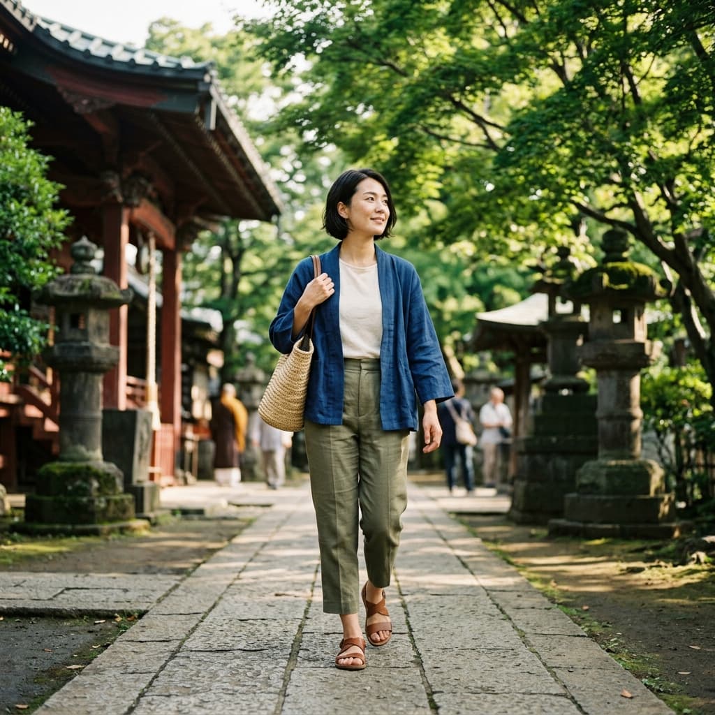 Temple morning Tokyo photos example