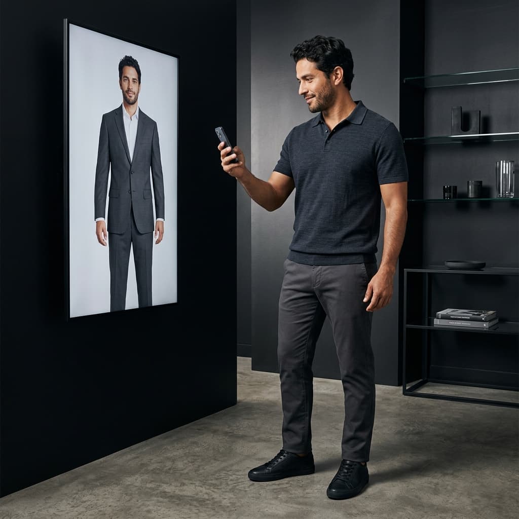Modern black Virtual suit photos example