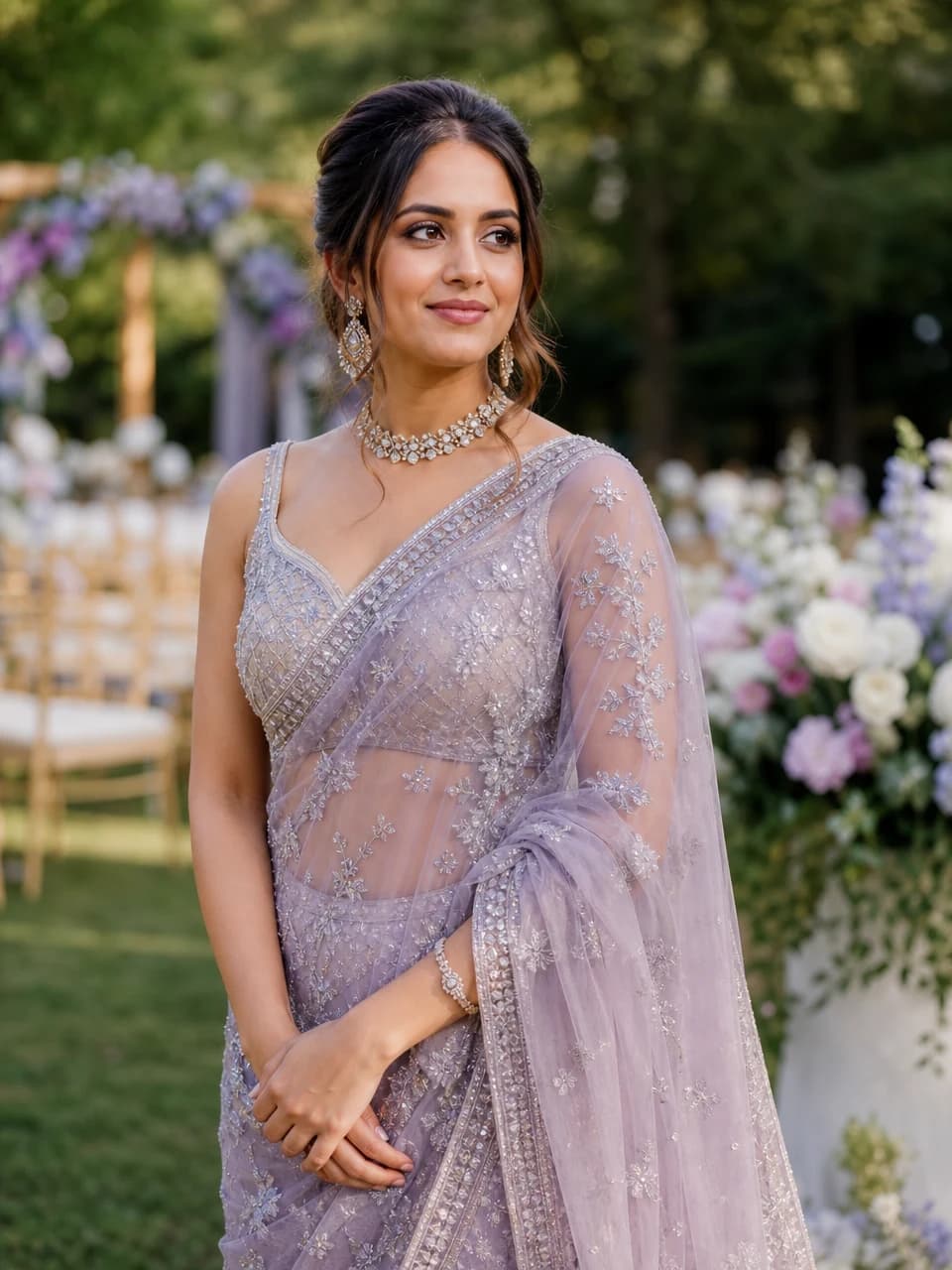 Garden ceremony Wedding photos AI-generated example