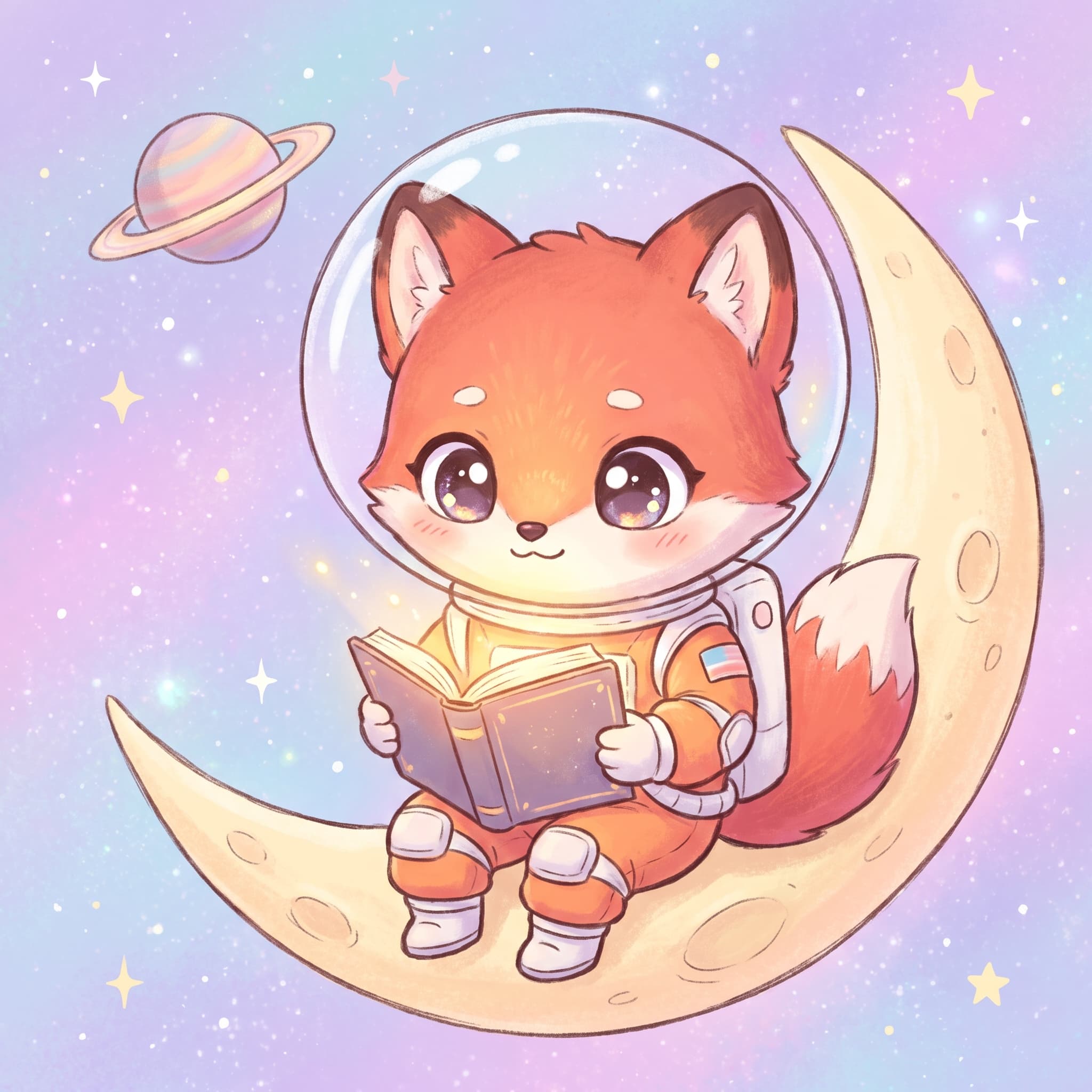 Fox astronaut in chibi style