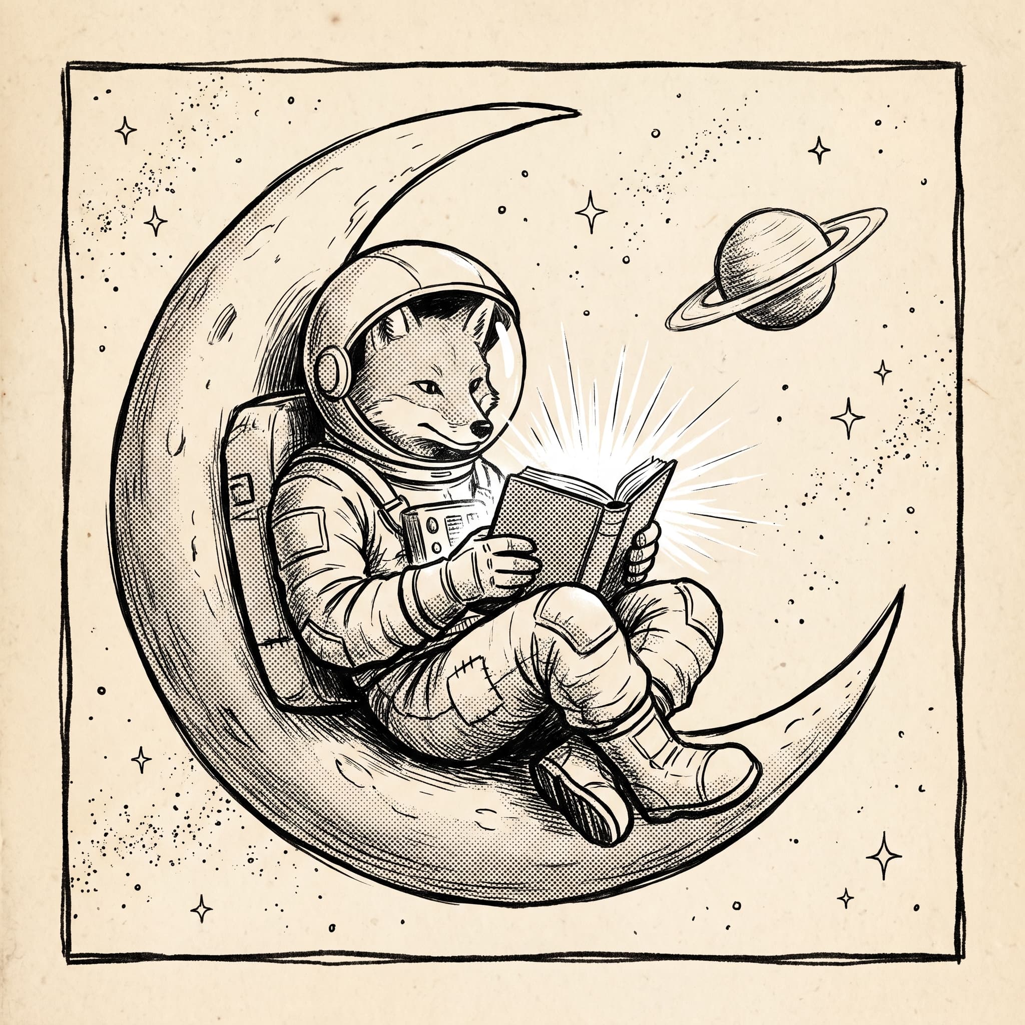 Fox astronaut in manga style
