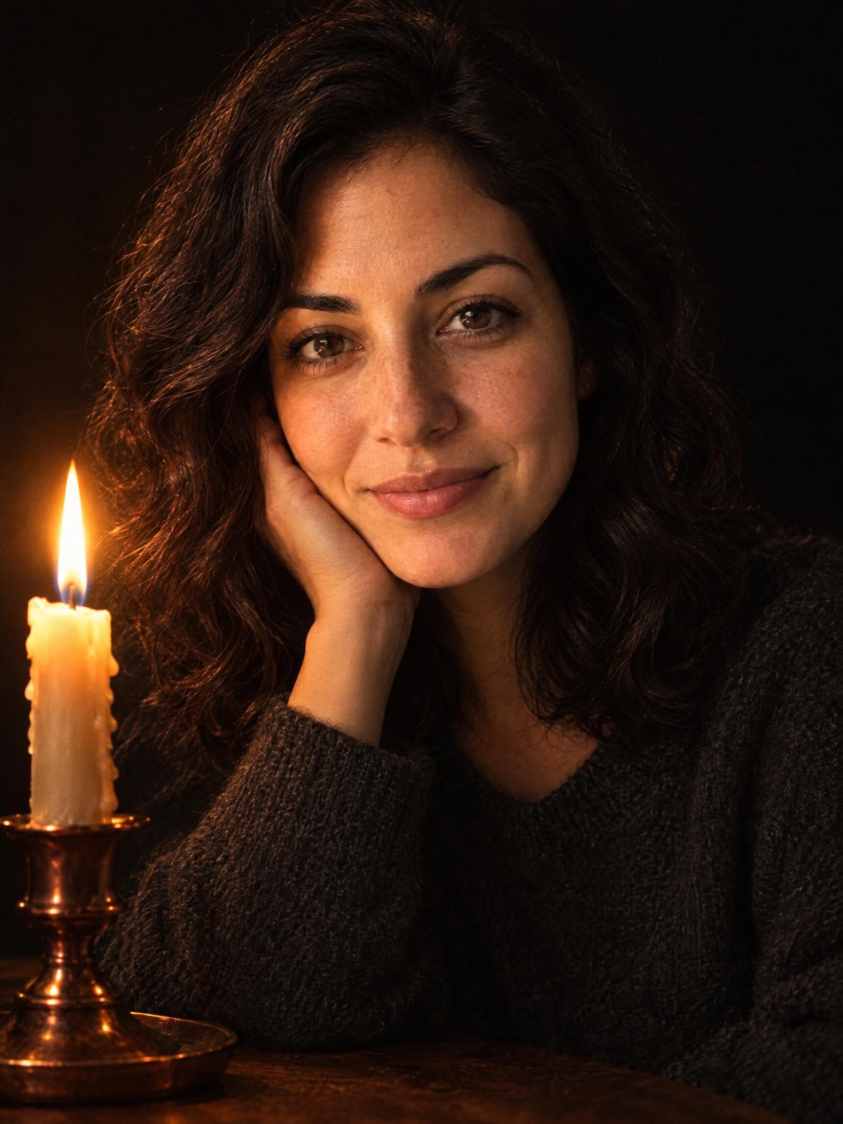 AI Halloween portrait in the candlelit mystery style