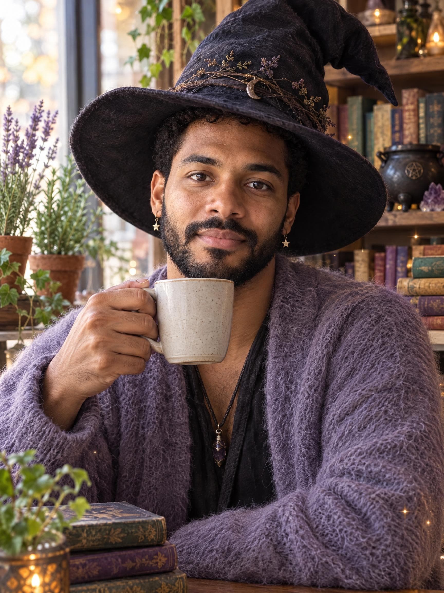 AI Halloween portrait in the everyday witch style