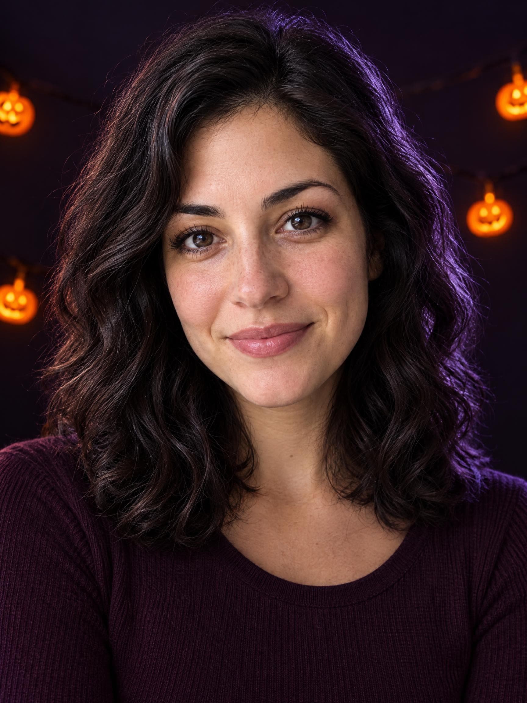 AI Halloween portrait in the pumpkin glow avatar style