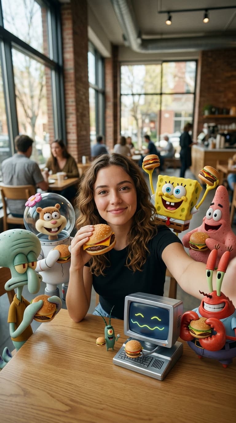 SpongeBob Burger Cafe Selfie