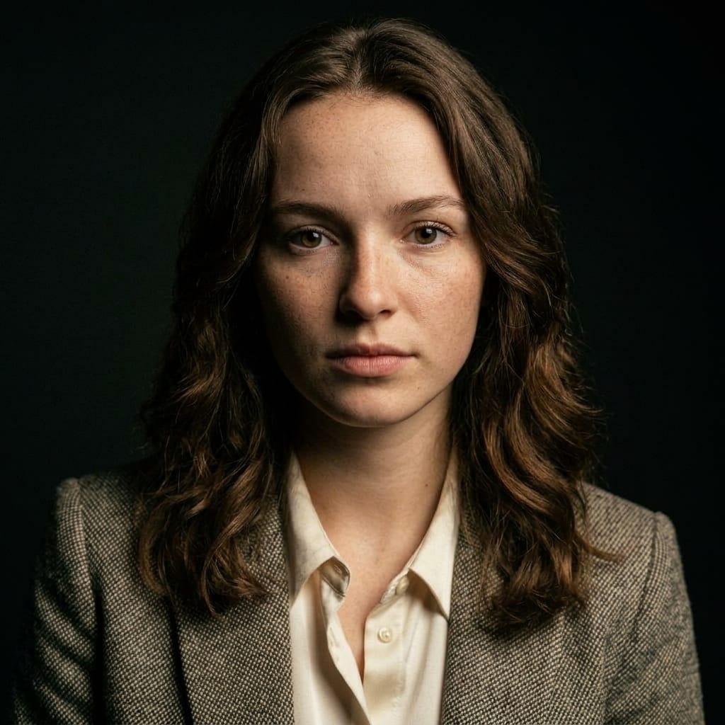 Dramatic studio portrait headshot generated with AI