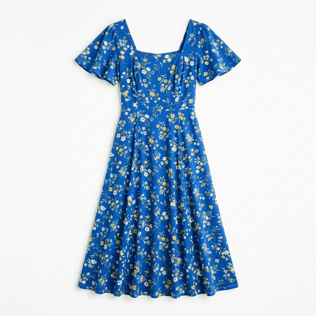 Catalog product photo of the blue floral midi dress