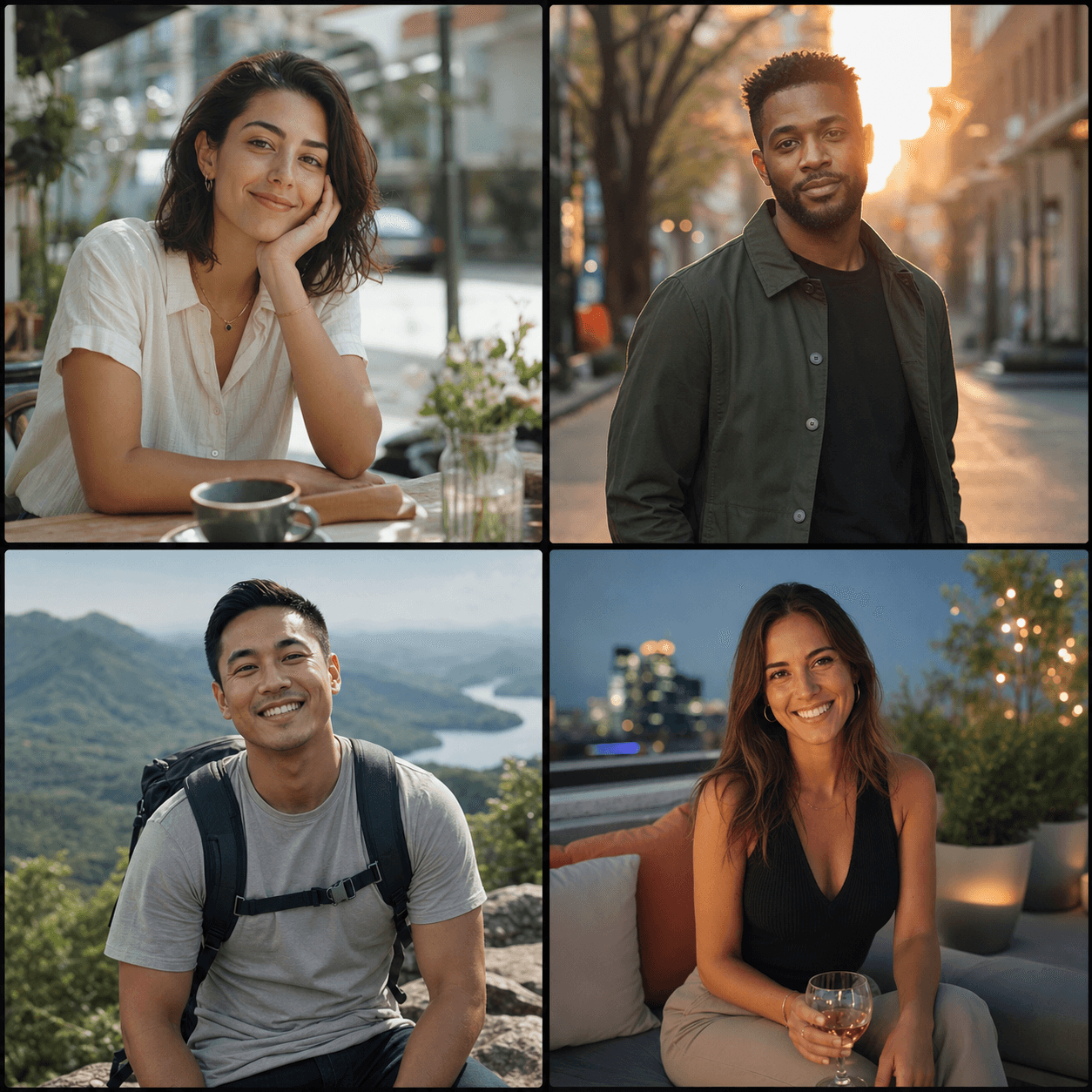 Four natural dating profile photo examples