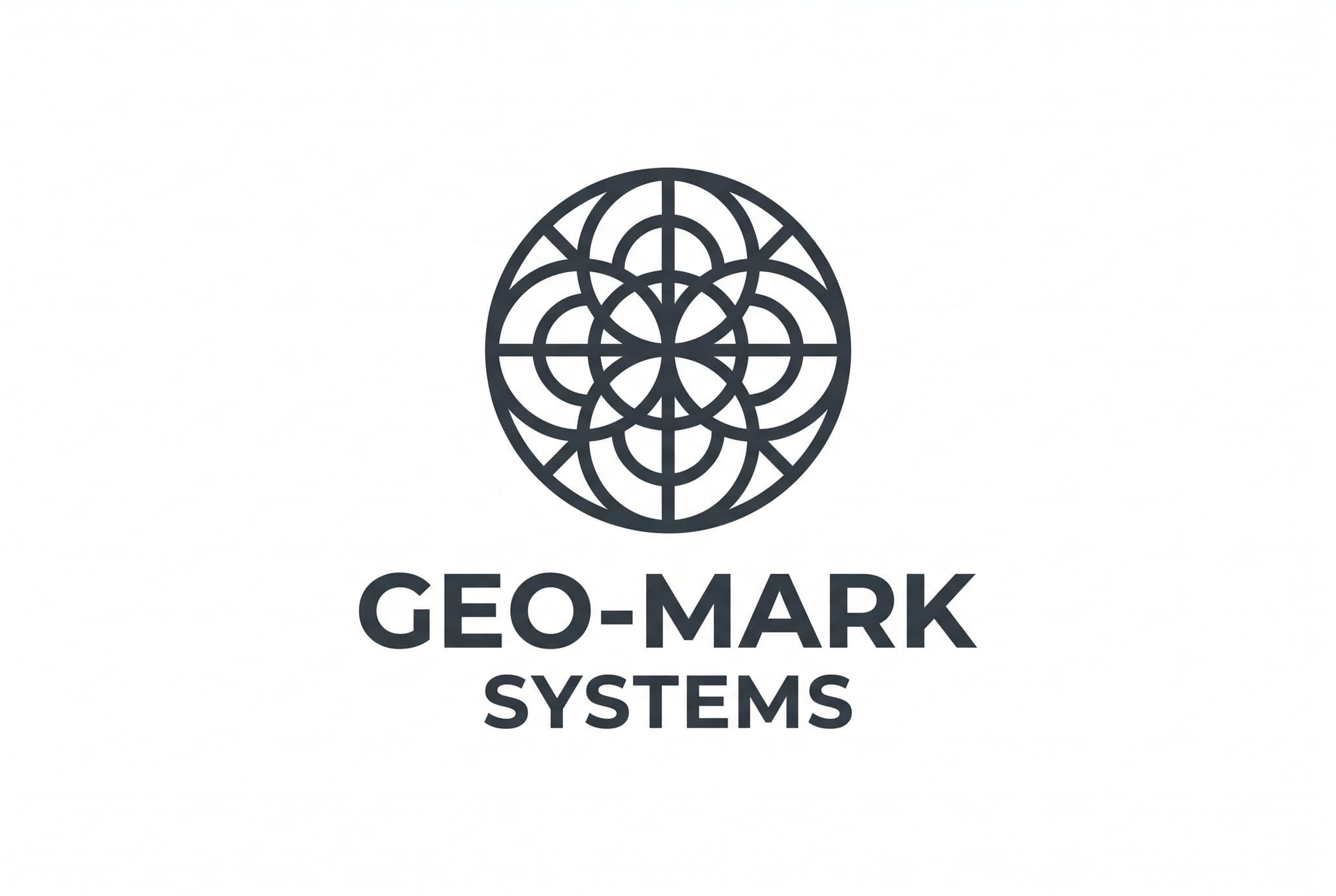 A combination logo lockup with a geometric icon above clean lettering