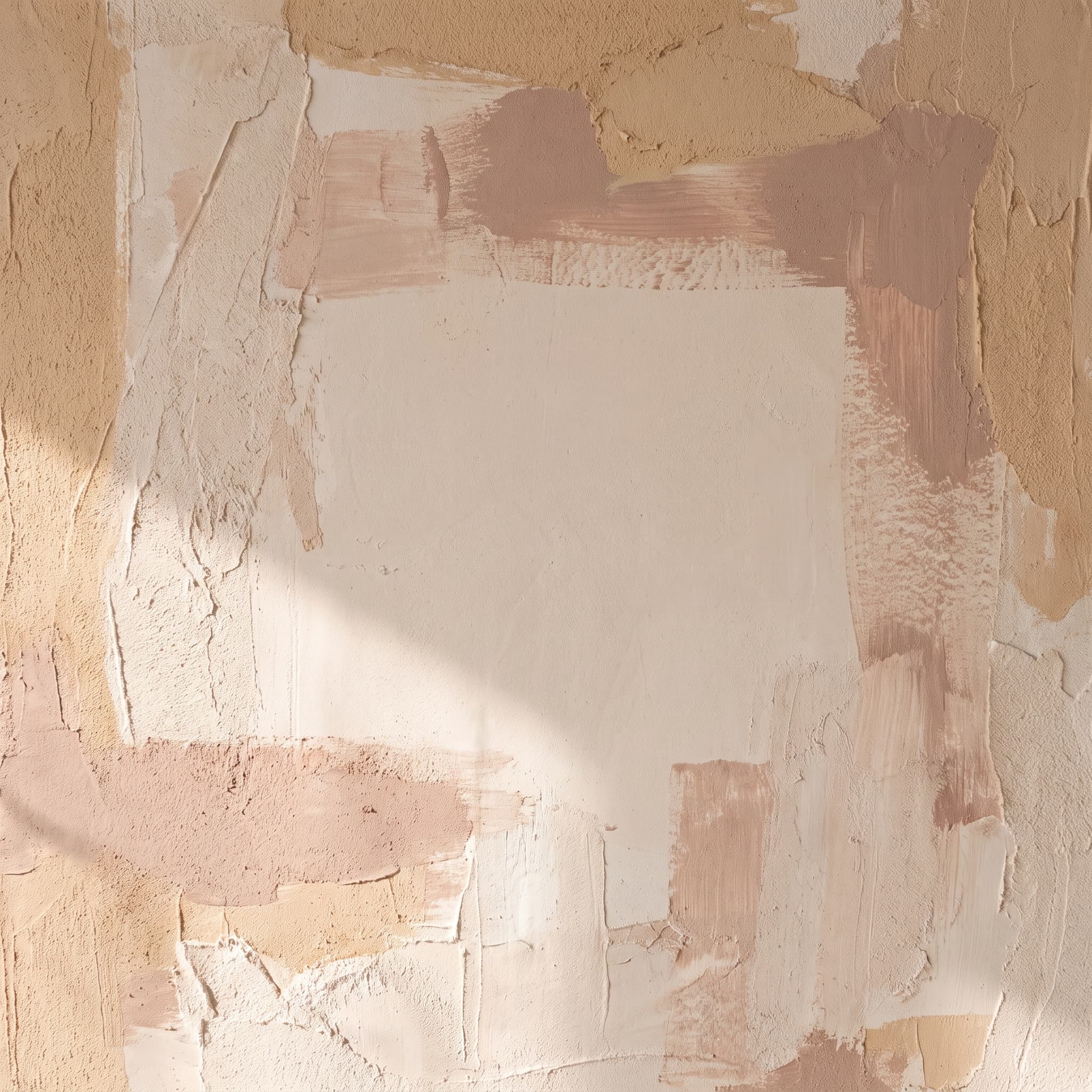 An abstract textured background in warm neutral tones with an open central area