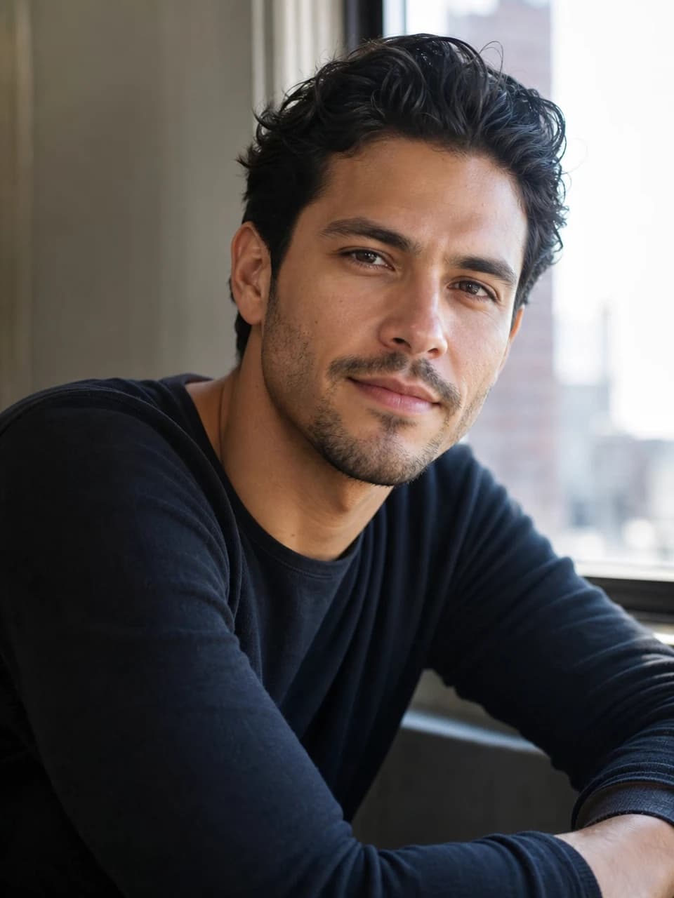 Natural window light Actor headshots example