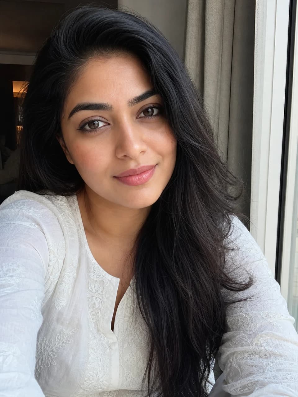 Window-light selfie AI selfies example