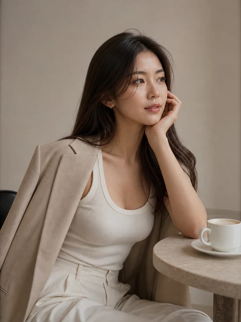 Minimal café Clean girl photos example