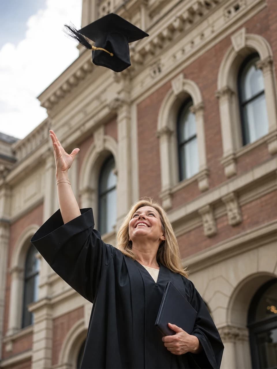 Cap toss Graduation photos example
