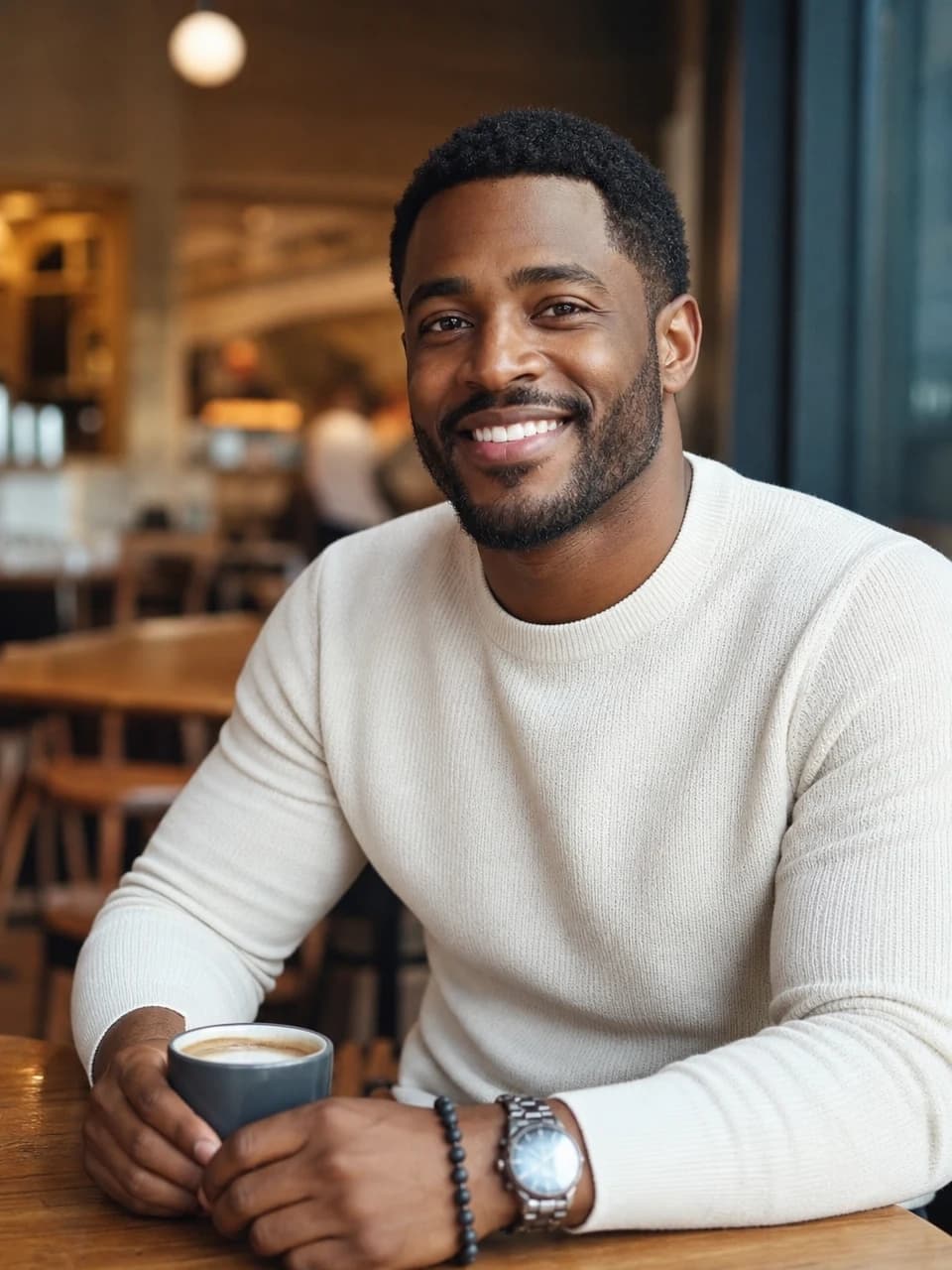 Coffee date Tinder photos example