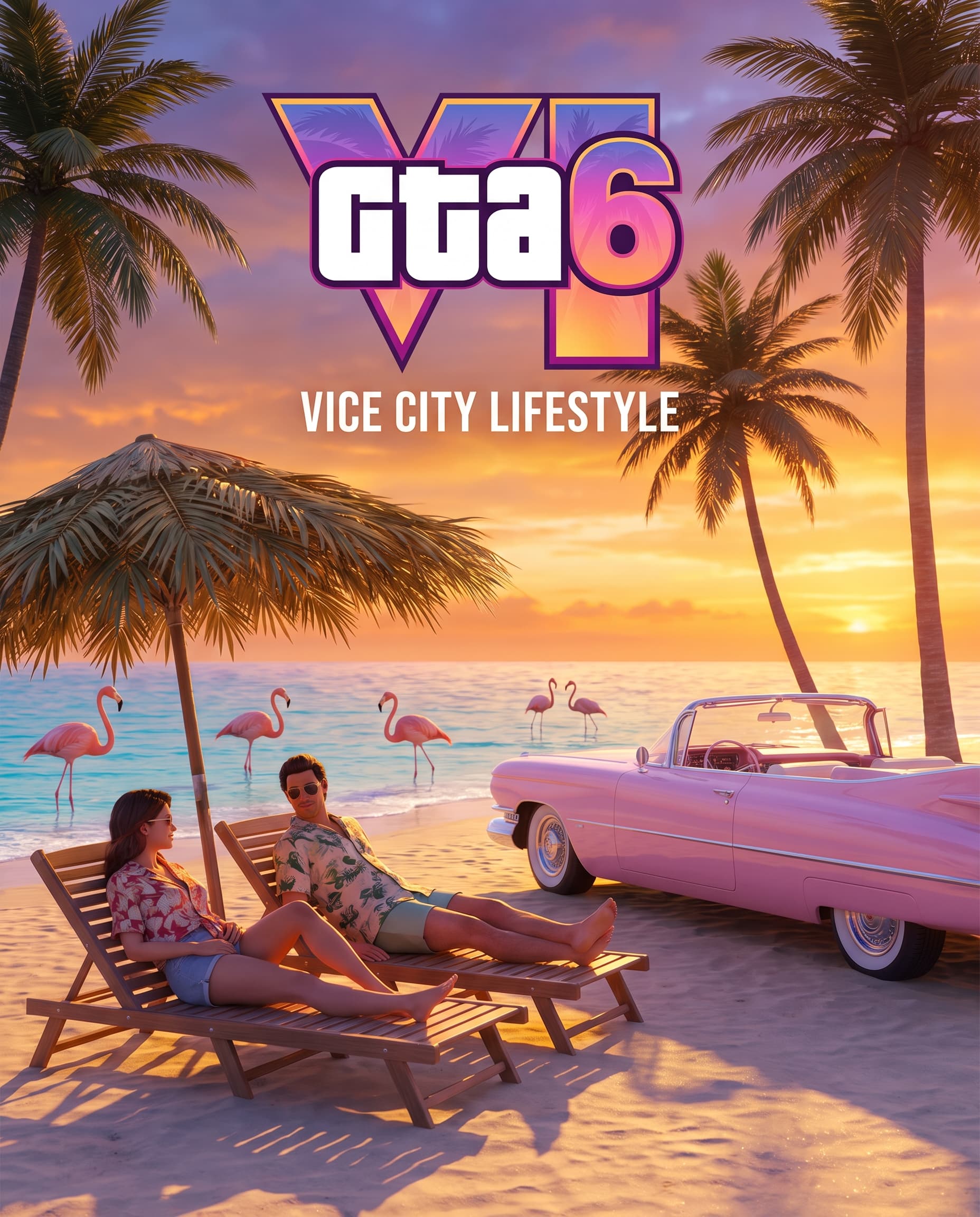 Vice Beach Lifestyle — GTA 6 style AI photo example