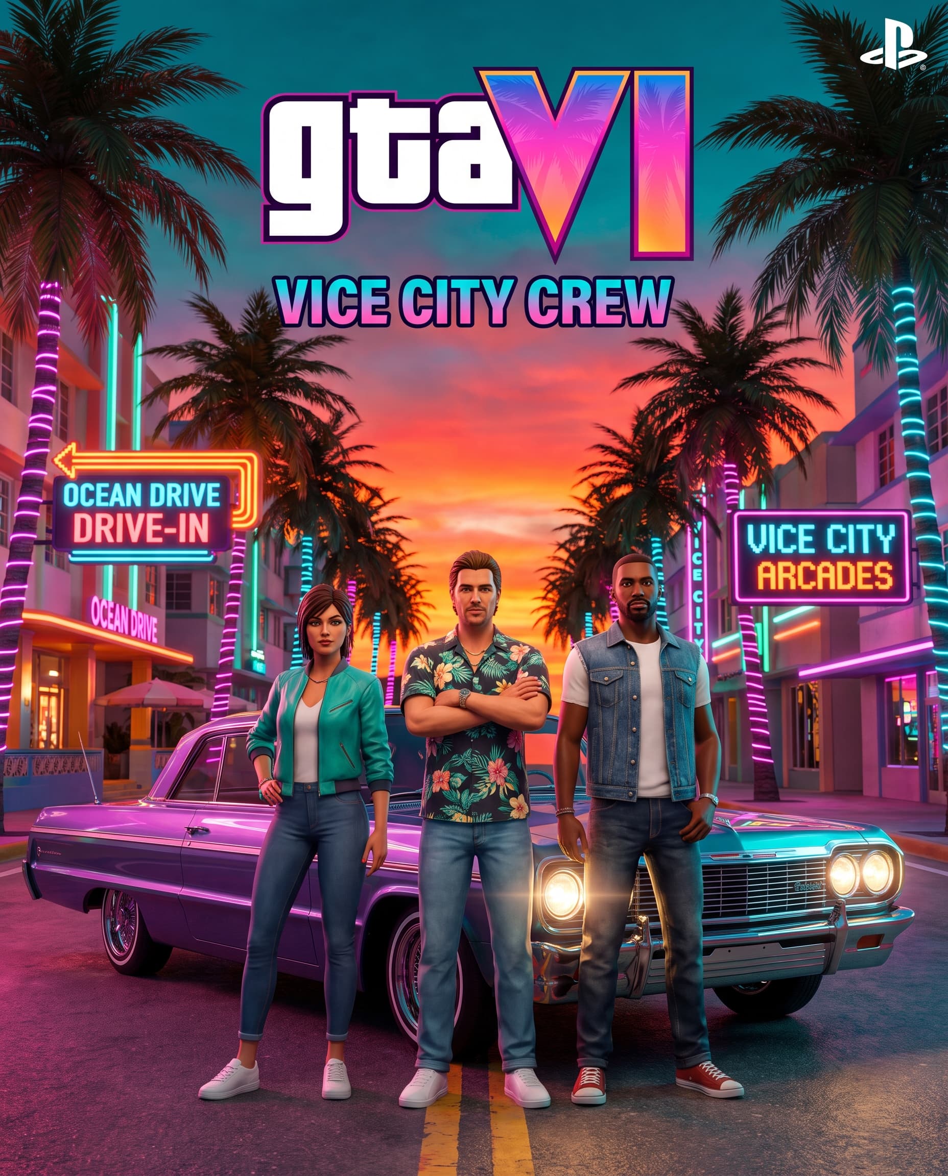 Vice City Crew — GTA 6 style AI photo example